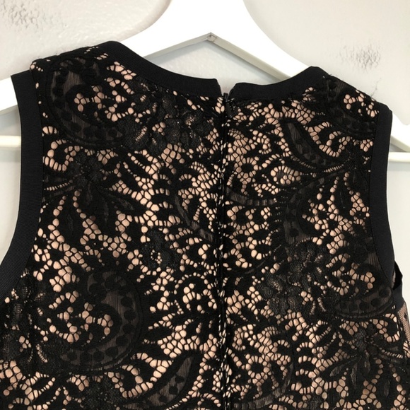 Betsy & Adam Lace Bodycon V Neck Dress Size 2 - Picture 5 of 14